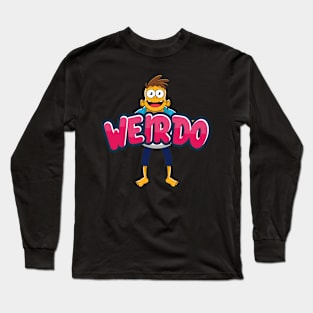 Weirdo Typography | Fun Letters with Simpsons-Style Characte Long Sleeve T-Shirt